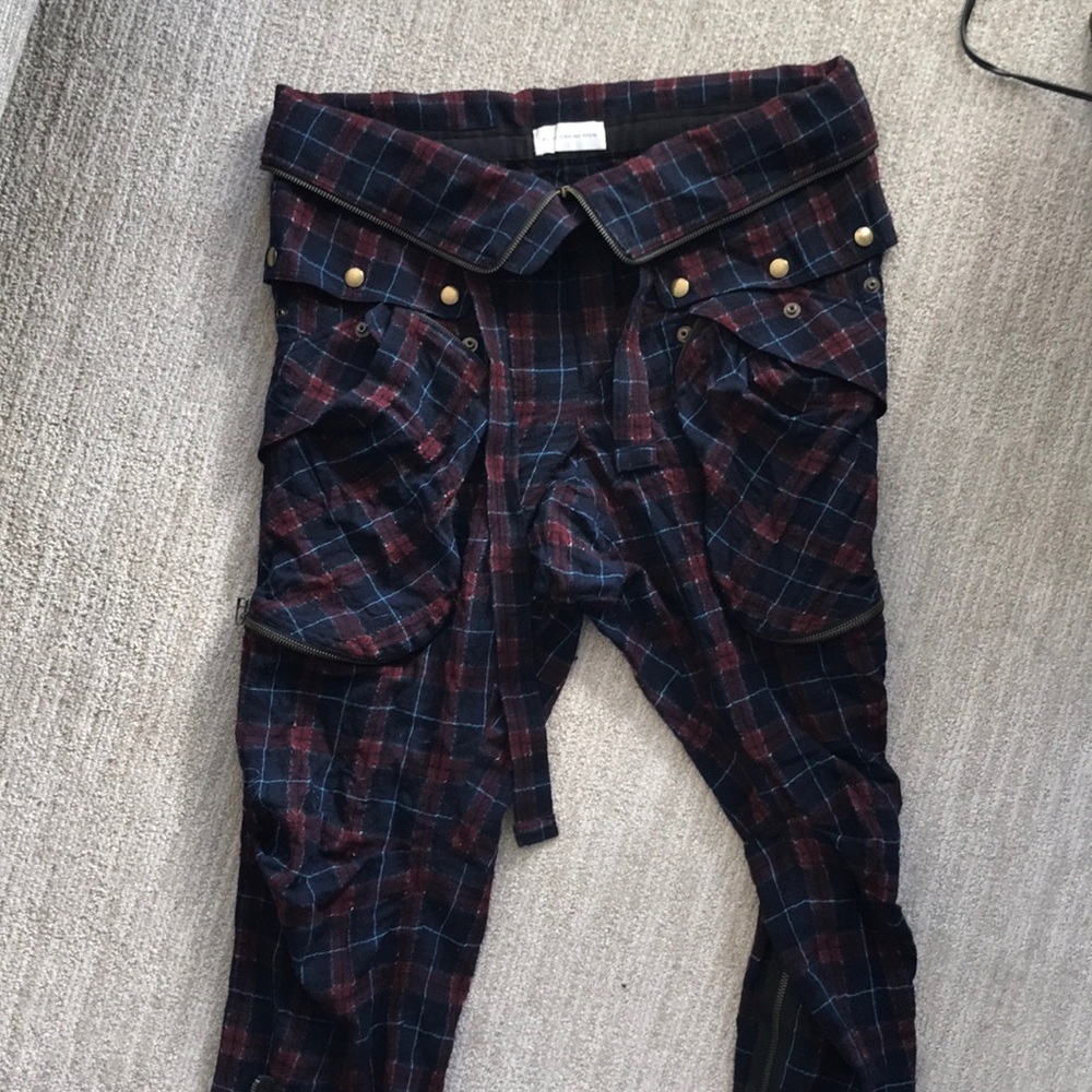 Faith Connexion plaid paper bag pants